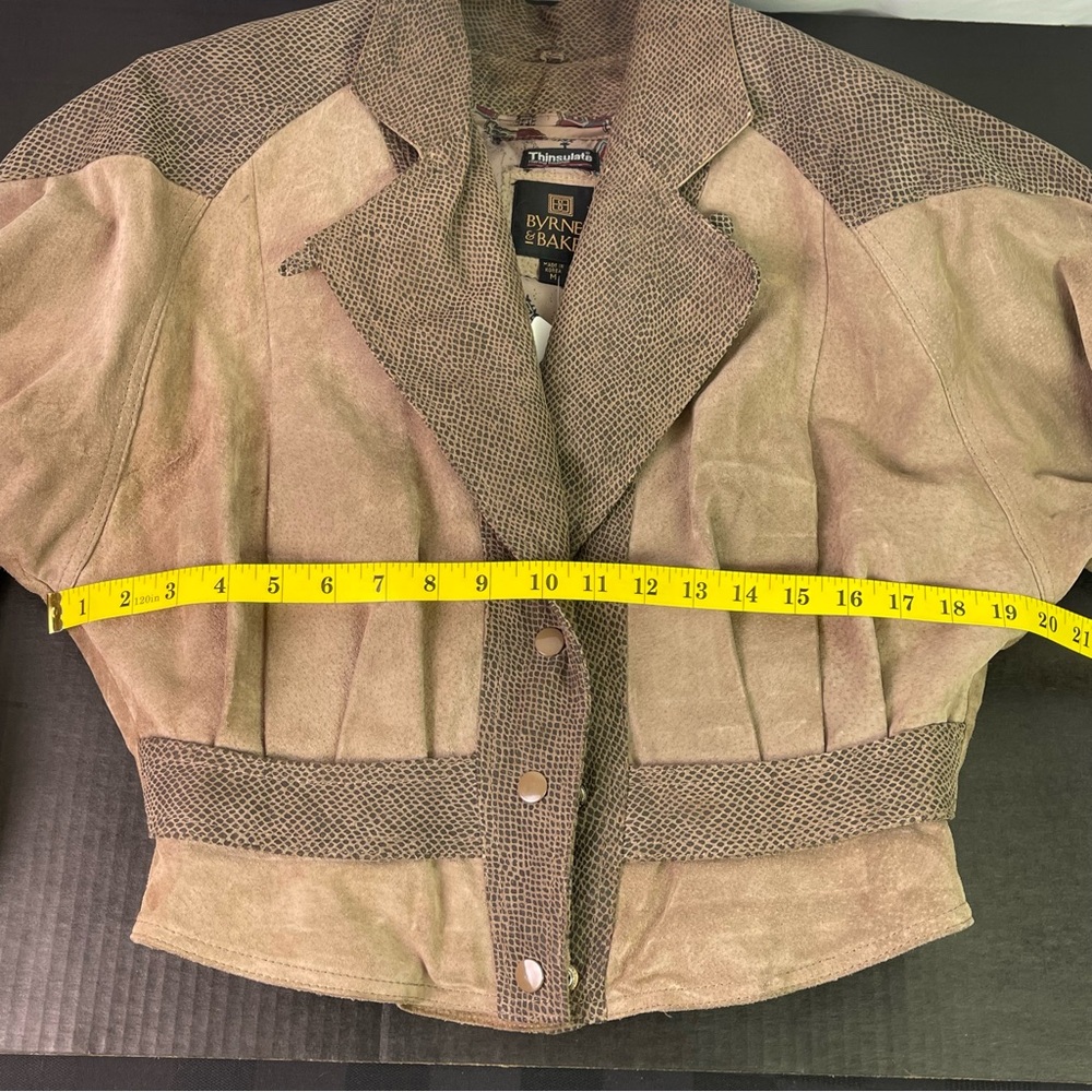 Vintage 80s Suede Women's Tan Bomber Jacket Size Medium - Picture 11 of 16